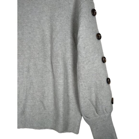 Who What Where Women Size M Sweater Sea foam Green Soft Wool Blend Button Sleeve - Picture 5 of 6